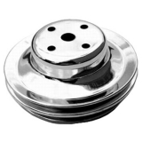 1978-1987 Chevy Big Block Chrome Water Pump Pulley Double Groove For Long Pump Image
