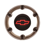 1967-2002 Camaro GT Performance Gasser Style Billet Horn Button Red Chevy Bowtie Polished Image