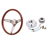 GT Performance GT3 Retro GM Light Wood Steering Wheel Kit, Late GM Image