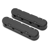 1967-2021 Camaro Holley Finned LS Valve Covers, Satin Black Image