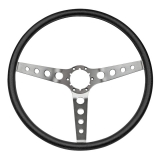 1969-1970 Nova Black Comfort Grip Sport Steering Wheel with Silver Spokes With Holes Image