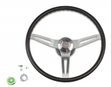 1969-1970 El Camino Black Comfort Grip Steering Wheel Kit w/ Yenko Emblem, Non-Tilt Image
