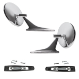 1966-1967 Chevelle Round Side View Mirror Kit, Without Bowtie Image
