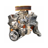 1967-2002 Camaro Small Block V-Drive Kit W/Billet Power Steering Reservoir Raw Machined Finish No AC Image