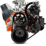 EMS Chevy Small Block Raven V-Drive Kit, No AC, Billet PS Res, Gloss Black Anodized Image