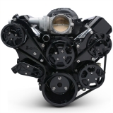 EMS LS with VVT Raven S-Drive 6Rib Serpentine System, Remote Res, Gloss Black Anodized Image