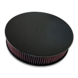 Eddie Motorsports Round 14 Inch Air Cleaner Assembly w/ Smooth Top - Black Anodized Image