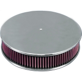 Eddie Motorsports Round 14 Inch Air Cleaner Assembly w/ Smooth Top - Clear Anodized Image