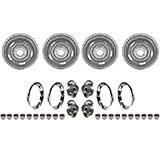 1970-1972 Monte Carlo Rally Wheel Kit 15 X 7 Kit With Chevrolet Motor Division Turbine Style Caps Image