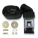 1978-1983 Malibu Starburst Push Button Lap Seat Belt All Black Image