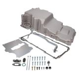 1978-1883 Malibu Aluminum Rear Sump Low Profile LS Oil Pan Kit with Added Clearance, Natural Image