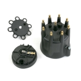 1964-1987 El Camino V8 Pro Series Distributor Cap and Rotor Kit with Male Wire Connections, Black Image