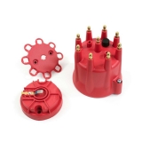1964-1987 El Camino V8 Pro Series Distributor Cap and Rotor Kit with Male Wire Connections, Red Image
