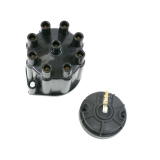1964-1977 Chevelle V8 Pro Series Distributor Cap and Rotor Kit with Female Wire Connections, Black Image