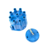 1964-1987 El Camino V8 Pro Series Distributor Cap and Rotor Kit with Female Wire Connections, Blue Image