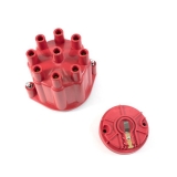 1964-1987 El Camino V8 Pro Series Distributor Cap and Rotor Kit with Female Wire Connections, Red Image