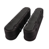 1964-1977 Chevelle 2 Piece Finned Cast Aluminum LS Valve and Coil Covers, Black Finish Image