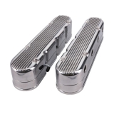 1962-1979 Nova 2 Piece Finned Cast Aluminum LS Valve and Coil Covers, Polished Finish Image