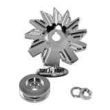 Chevy Chrome Alternator Fan and Pulley Combo, Single Groove Image
