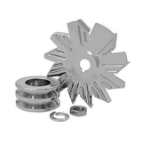 Chevy Chrome Alternator Fan and Pulley Combo, Double Groove Image