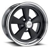 US Wheel Series 463 14x6 Black/Chrome Super Spoke, 5x4.5/4.75/5 Bolt Pattern, 3.25 BS, -6 Offset Image