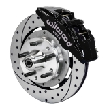 1964-1974 Chevelle Wilwood Forged Dynapro 6 Big Front Brake Kit, Black Calipers, Black D&S Rotors Image