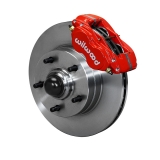 1964-1974 Chevelle Wilwood Classic Series Dynalite Front Brake Kit, Red Calipers, Plain Rotors Image