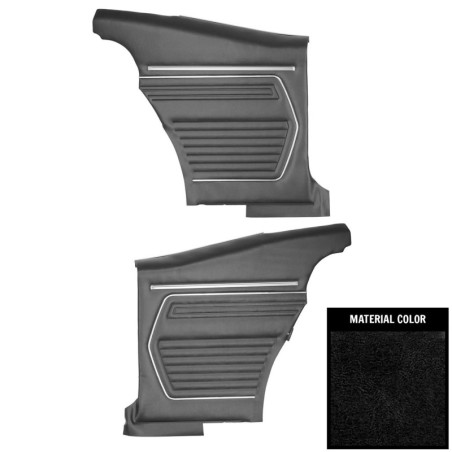 Coupe Standard Rear PUI Door Panels, Black, Pre-Assembled