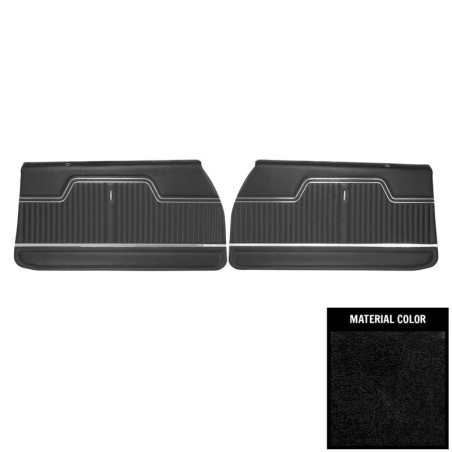 Front Door Panels, Pre-Assembled, Black