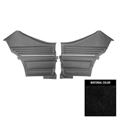 Coupe Rear Door Panels, Pre-Assembled, Black
