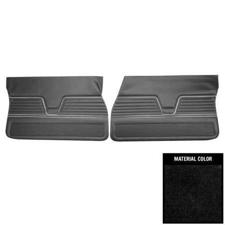 2 Door Sedan Front Door Panels, Unassembled, Black
