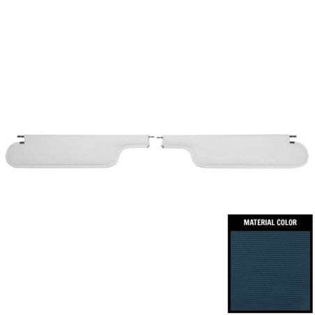 Coupe Sun Visors, Dark Blue Ribbed Grain