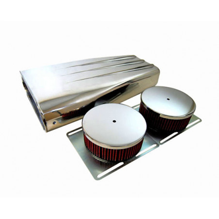 Street Style Air Scoop, Finned, Polished, Washable Filter