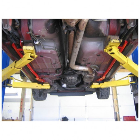 Coupe UMI Tubular Subframe Connectors, Bolt In, Red