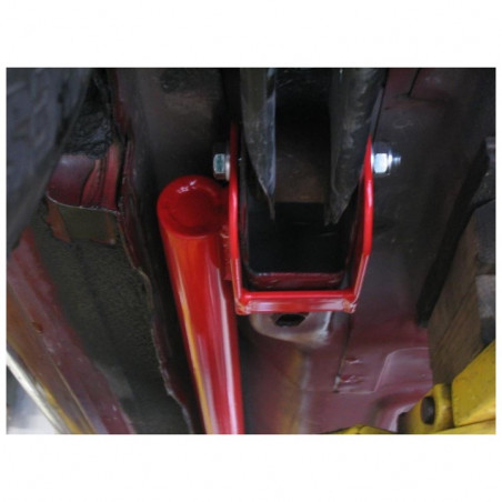 Coupe UMI Tubular Subframe Connectors, Bolt In, Red