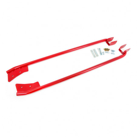 Convertible UMI Tubular Subframe Connectors, Bolt In, Red