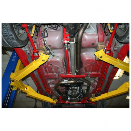 Convertible UMI Tubular Subframe Connectors, Bolt In, Red