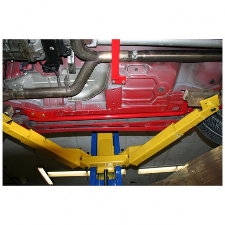 Convertible UMI Tubular Subframe Connectors, Bolt In, Red