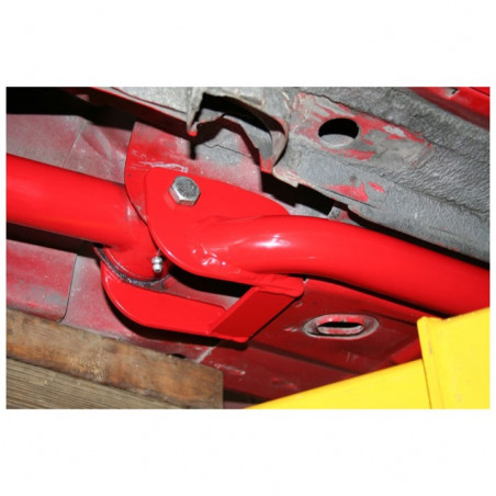 Convertible UMI Tubular Subframe Connectors, Bolt In, Red
