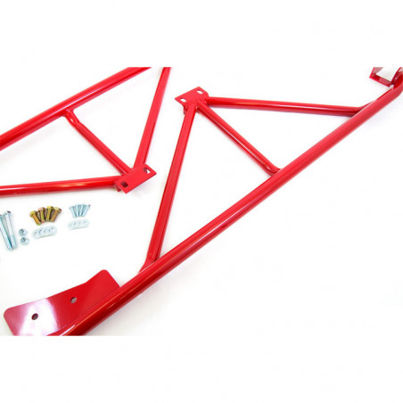 Convertible UMI 3-Point Subframe Connectors, Bolt In, Red