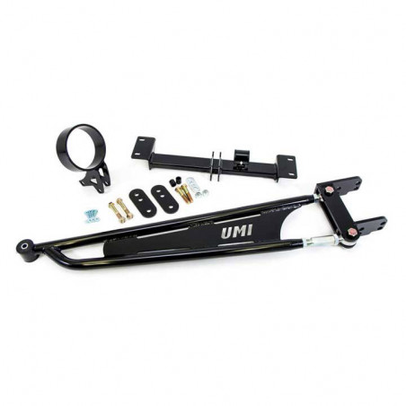 UMI Tunnel Brace Mounted Torque Arm with DS Loop, Stock Exhaust, Black