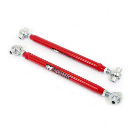 UMI Tubular Chromoly Rear Lower Control Arms, Rod Ends, Red