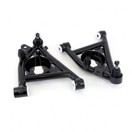 UMI Tubular Front Lower A-Arms, Delrin Bushings, Black