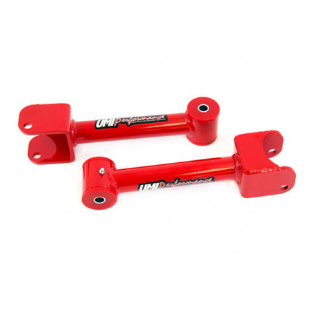 UMI Tubular Rear Upper Control Arms, Non Adjustable, Red