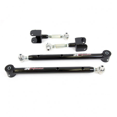 UMI Tubular Adjustable Upper & Lower Rear Control Arm Kit, Black