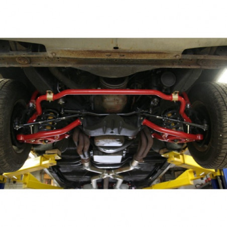 UMI Solid Front & Rear Sway Bar Kit, 1.25 Inch Front & 1 Inch Rear, Red