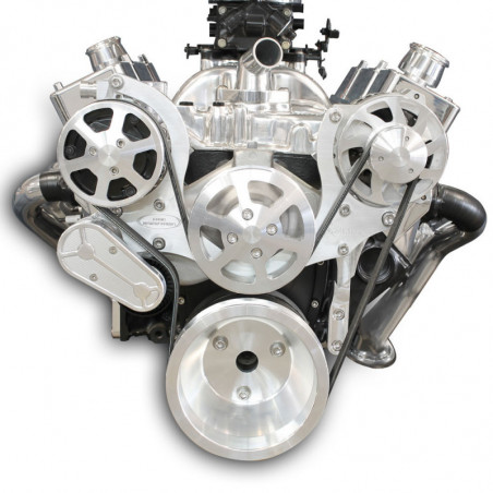 EMS S-Drive Plus Serpentine Pulley System, No Power Steering, Small Block, Raw Machined