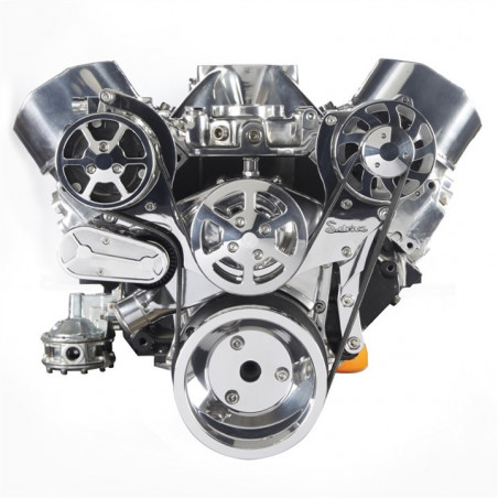 EMS S-Drive Plus Serpentine Pulley System, No Power Steering, Big Block, Gloss Black Anodized