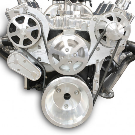 EMS S-Drive Plus Serpentine Pulley System, No Power Steering, Big Block, Raw Machined