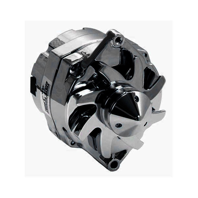 Check Out This Sweet Chrome 140-amp Alternator For Classic GM Vehicles. It's Got A Billet Aluminum Fan And Pulley. 3-wire Setup, No Core Charge. Brand New From LActrical.